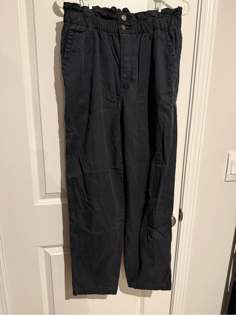 Universal Thread Black Paperbag-Waist Chinos
